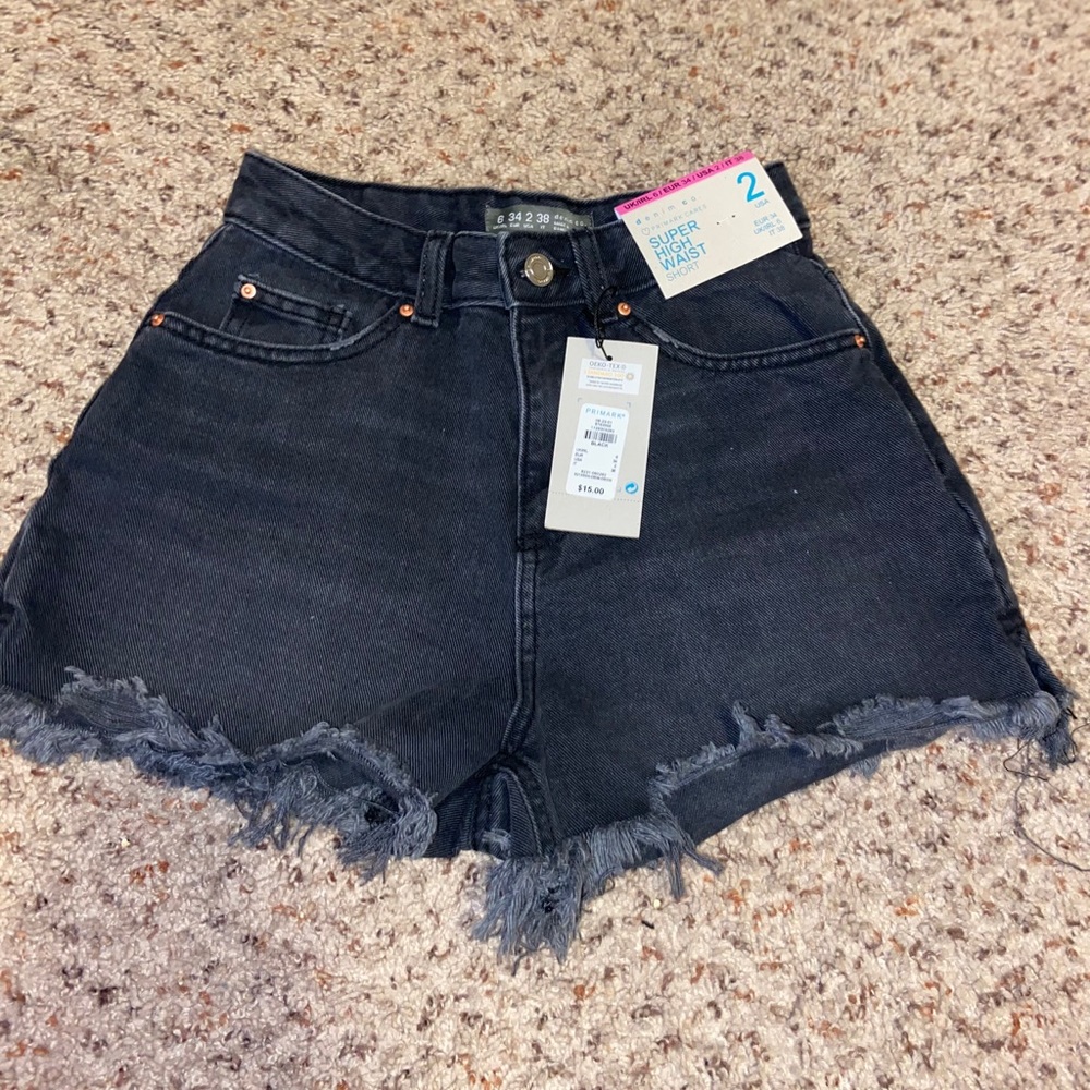 High waisted demin shorts